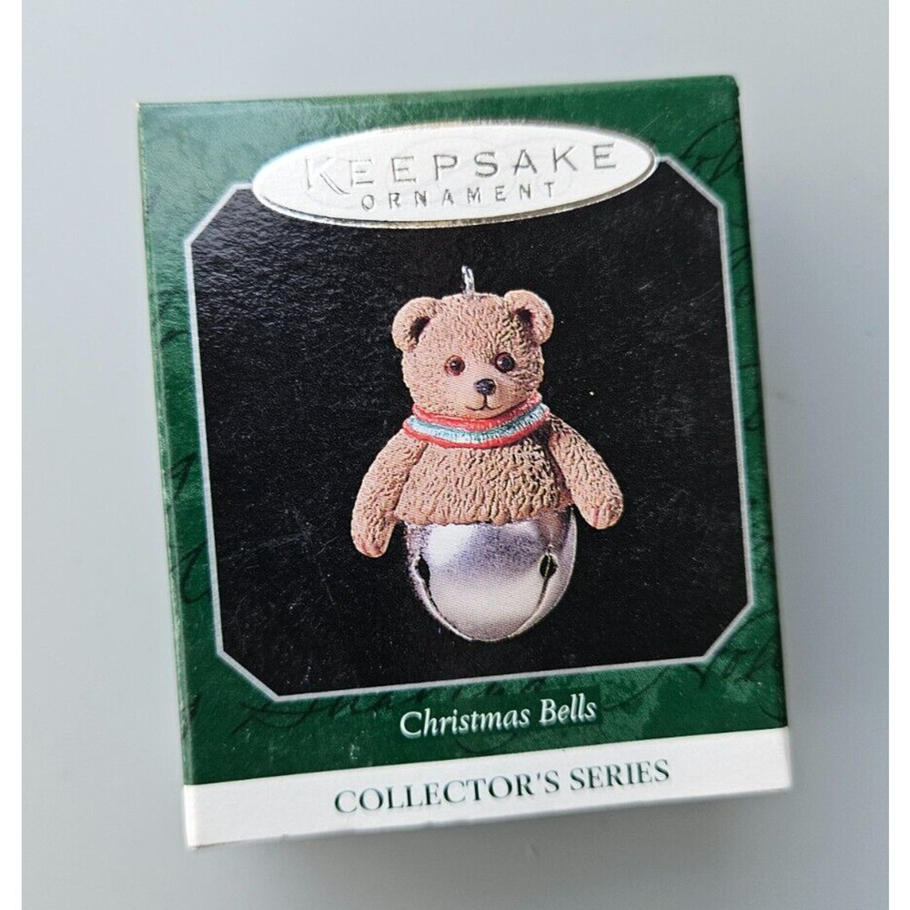 Hallmark Keepsake Miniature Ornament BEAR Christmas Bells #4 in Series 1998